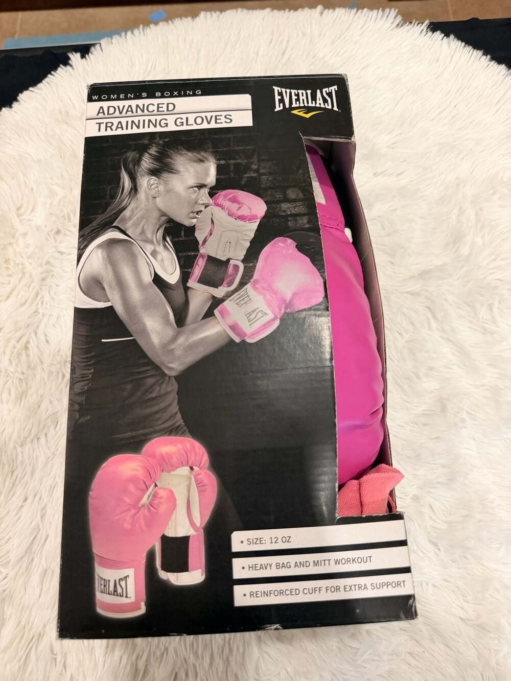 Everlast Women's Advanced Training Boxing Gloves 12 oz Pink with Hand Wraps